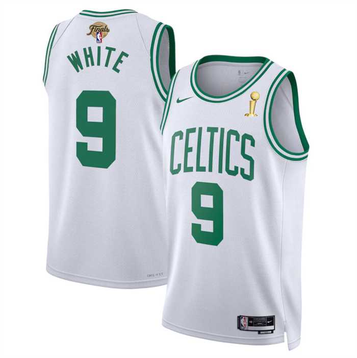 Men%27s Boston Celtics #9 Derrick White White 2024 Finals Champions Association Edition Stitched Basketball Jersey Dzhi